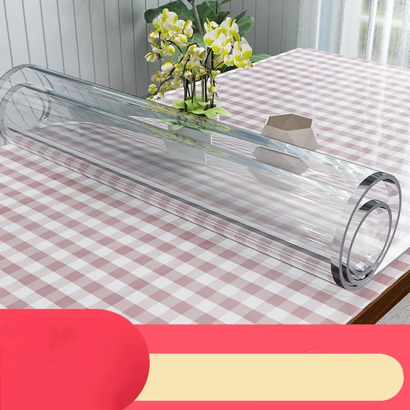 2018 Glossy Transparent PVC Table Cloths Home Dining Room Decor 1.5mm/2mm/3mm thick Waterproof Oilcloth Table Placemat Pads
