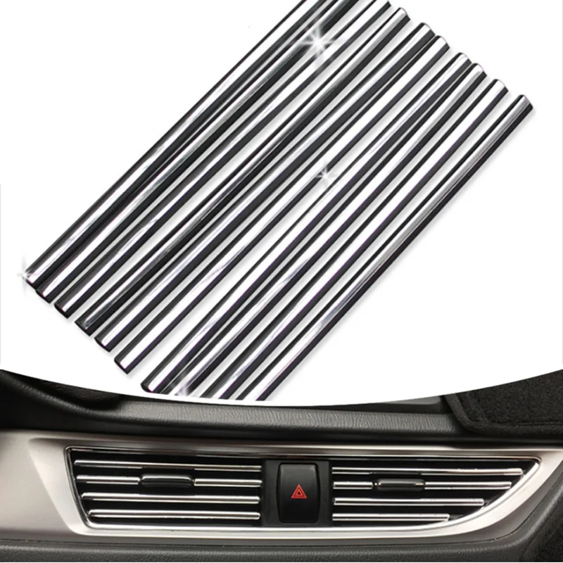 

Car styling U Shape DIY Air Conditioner Outlet Decoration Strip for Toyota Camry Highlander RAV4 Crown Reiz Corolla Vios Yaris L