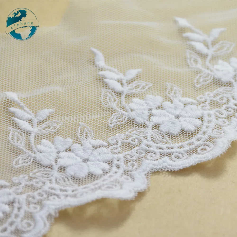 8cm White Embroidery Sewing Ribbon Guipure Lace Trim Fabric Warp Knitting DIY Garment Wedding Accessories #1786