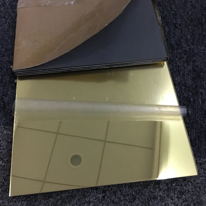 20pcs/lot 300x200x3mm Acrylic Gold Mirror Square Sheet Plastic Pier Glass Hotel Decorative Lens Not Easy To Broken