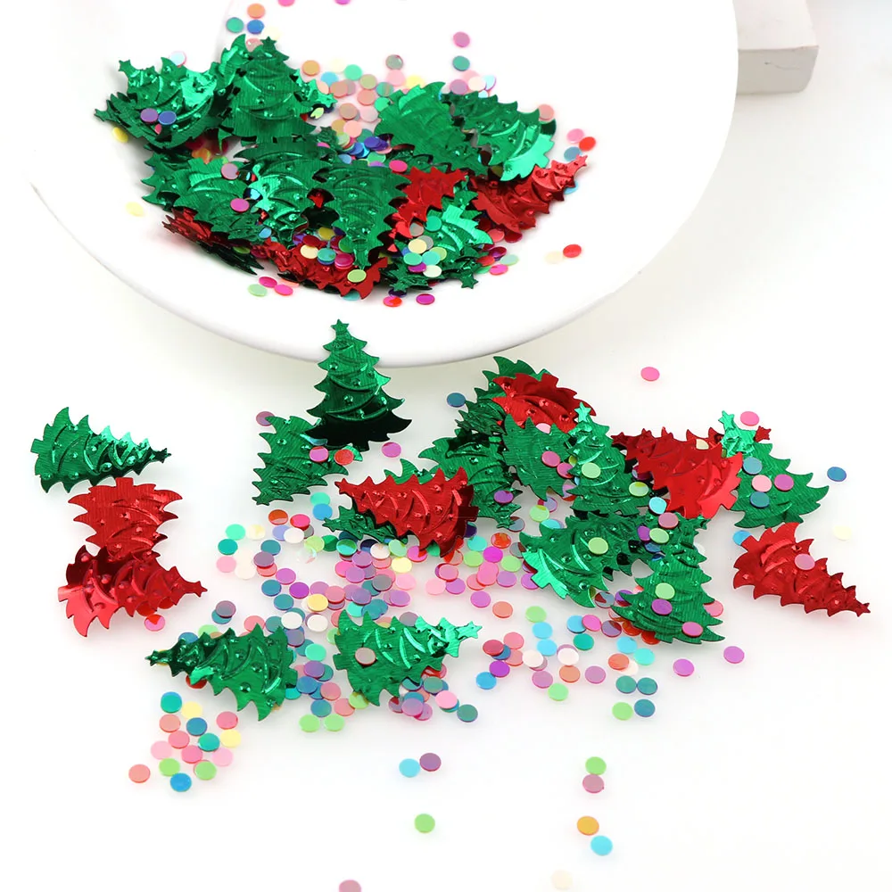 15g Mix Color Christmas Round Sequins Christmas Tree Confetti Tinfoil Sequins Christmas Gift Table Decorations