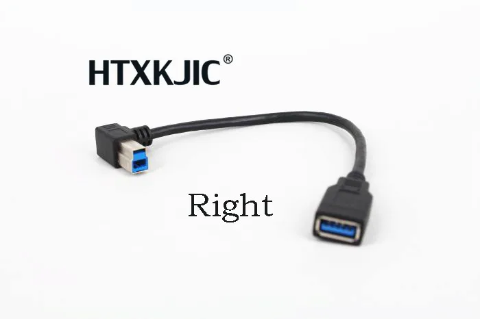 90 Degree Right Angled USB 3.0 A Male AM to USB 3.0 B Type Male BM USB3.0 Cable 50CM For printer scanner HDD  100PCS