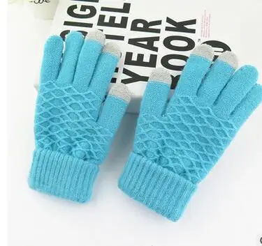 100pairs/lot korean style faux cashmere gloves lady knitted wrist gloves solid casual gloves