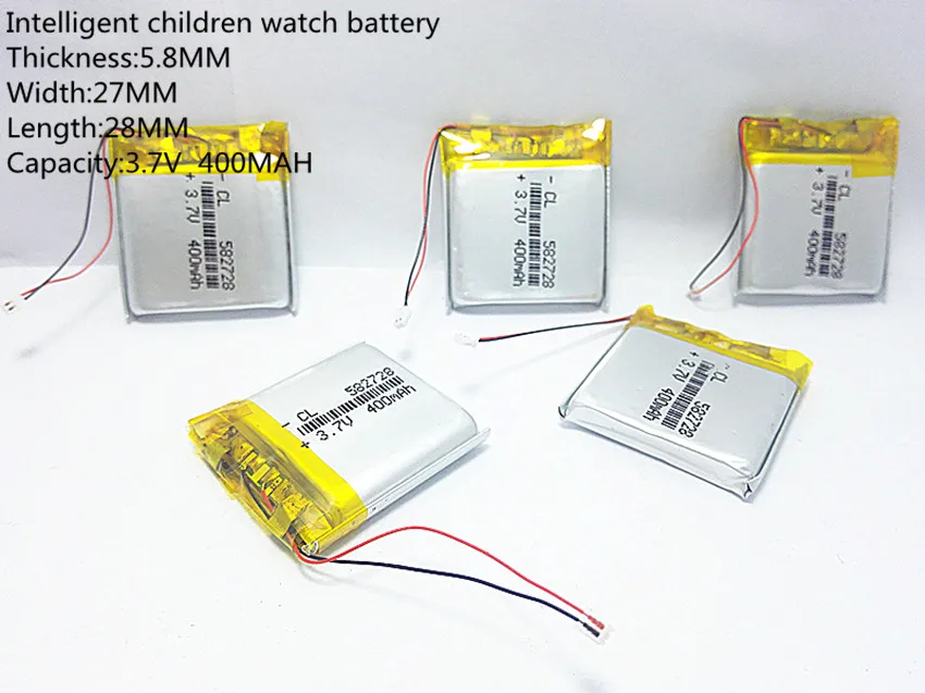 1pcs 3.7V 400mAh Rechargeable li-Polymer Li-ion Battery For Q50 G700S K92 G36 Y3 Children's smart watches mp3 582728 602828