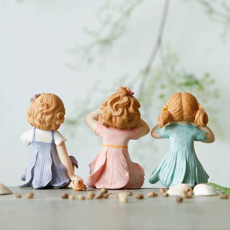 3 Pcs Beautiful Angel Resin Craft Fairy Figurines Wedding Gift Lovely Girls Modal Toys Baby Nordic Cute Mini Fashion Dolls