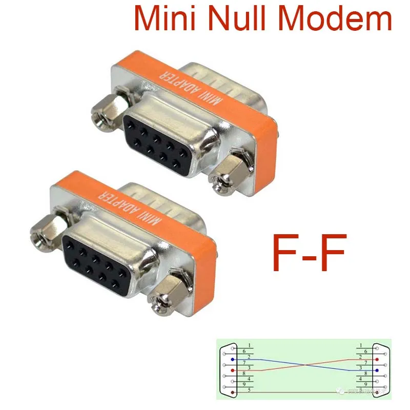 new Mini Null Modem DB9 feMale to DB9 feMale plug Adapter Gender Changer NEW