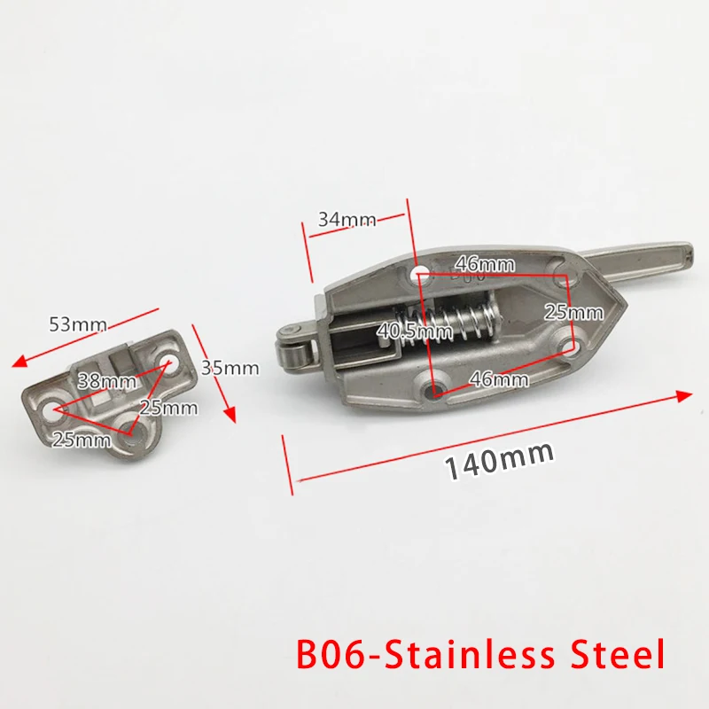 Picture 4: Stainless Steel Oven Door Lock Freezer Lock Latch Handle Cold Storage Door Lock Oven Flat Door Handle A06