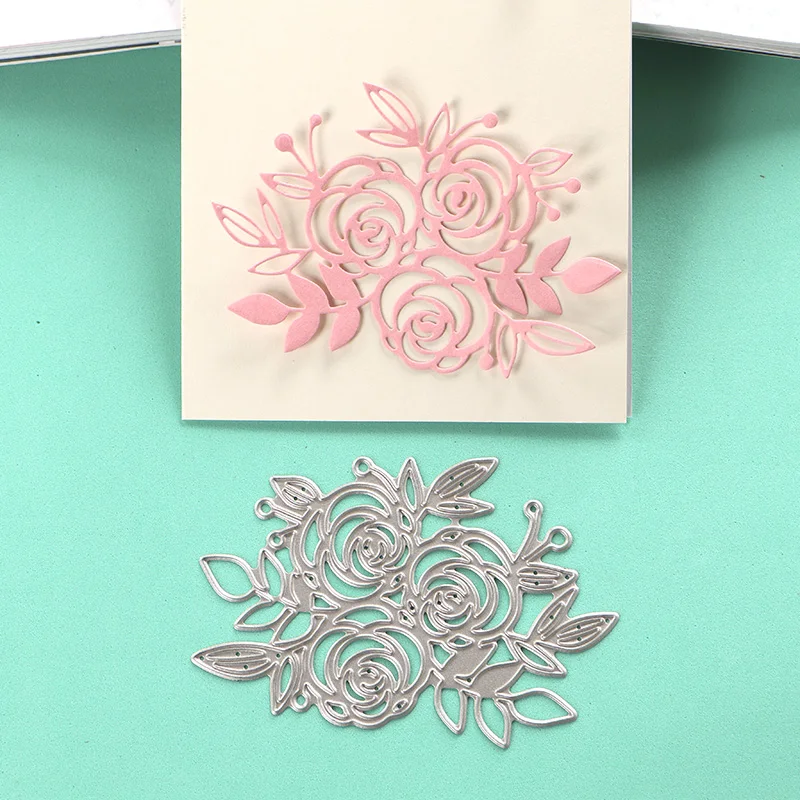 

DUOFEN METAL CUTTING DIES 020006 1pc rose floral stencil for DIY papercraft projects Scrapbook Paper Album greeting cards