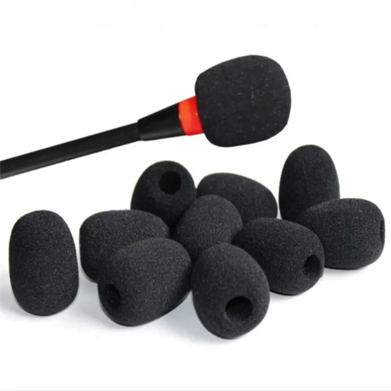 10Pcs microfono parabrezza spugna coperture risvolto cuffia griglia parabrezza schiuma Mic Pad copertura cappuccio protettivo per riunione a collo di cigno