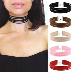 Black suede choker necklace  gothic velvet chokers boho Jewelry Collar 2018 neck Punk Goth jewellery