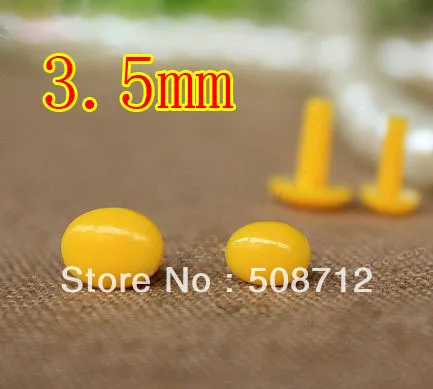 

Free shipping!!!!200pairs Yellow Color Oval Plastic Safety Noses, Buttons with 3.5mm