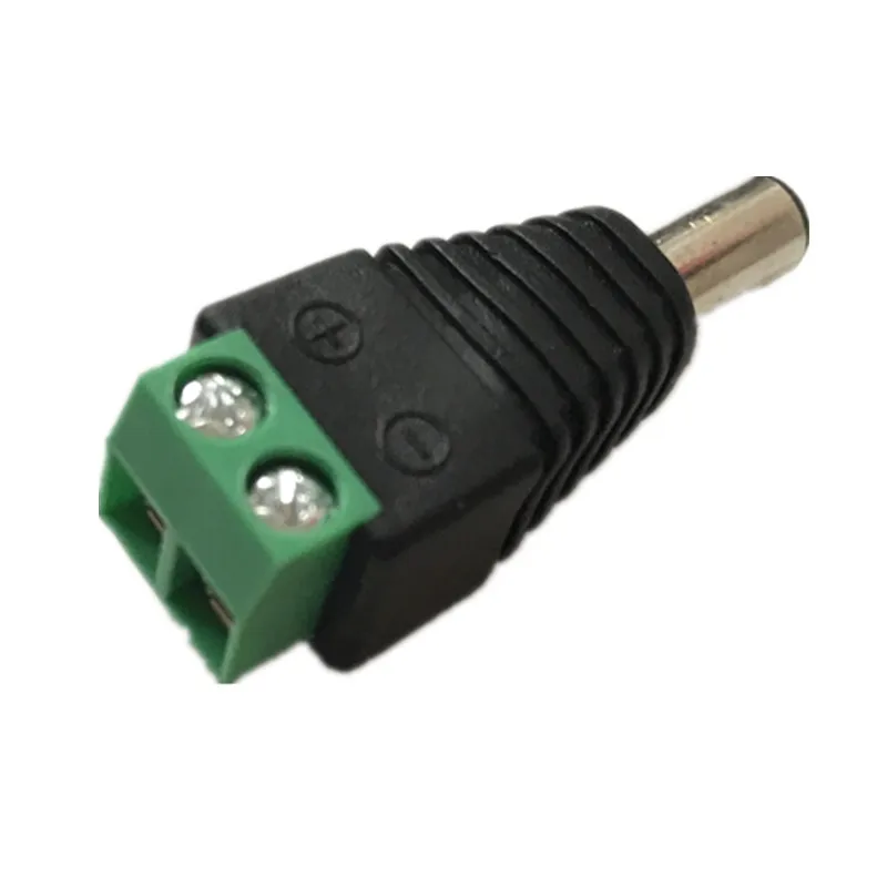 Adaptador de enchufe de alimentación de CC para cámaras CCTV, 10 piezas, 2,1mm x 5,5mm, hembra, macho, para 5050, 3528, 5630, 5730, tira de luz LED