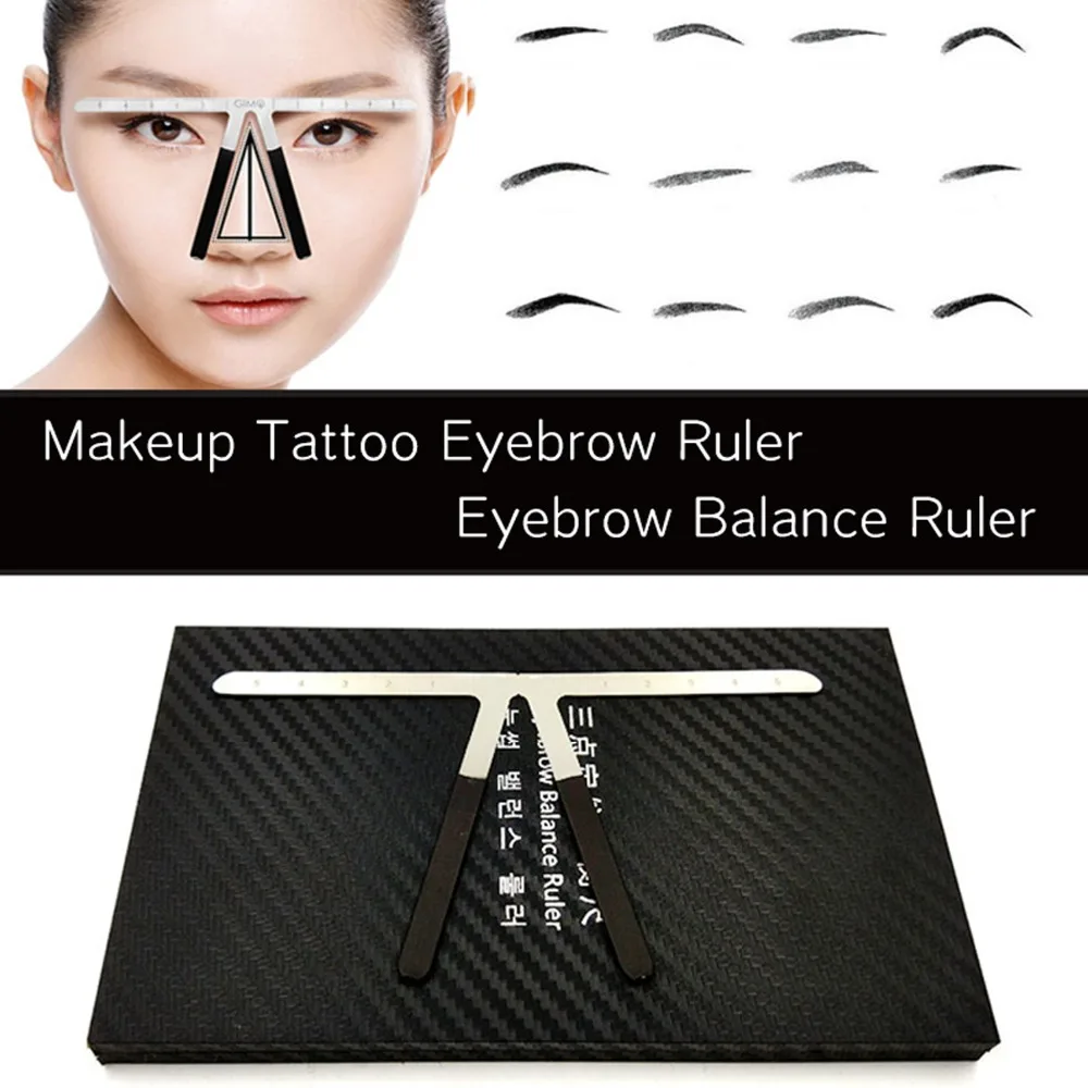 

Permanent Makeup Tattoo Eyebrow Ruler Metal Alloy Eyebrow Balance Caliper Makeup Balance Divider Measure Tools 7 Eyebrow Shapes