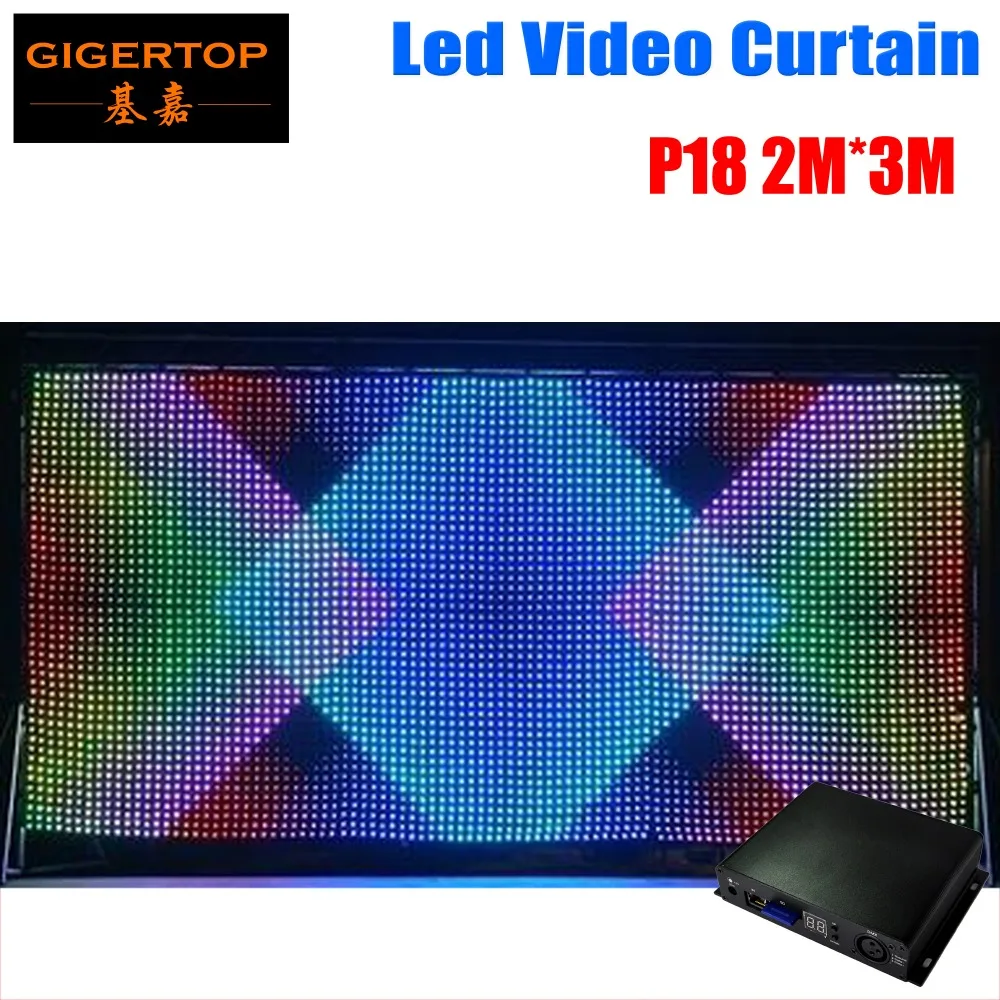 

P18 2M x 3M Led Vision Curtain RGB 3IN1 Led Graphic Curtain Fireproof For Mobile DJ's Clubs Vibrant Stage Led Video Wall System