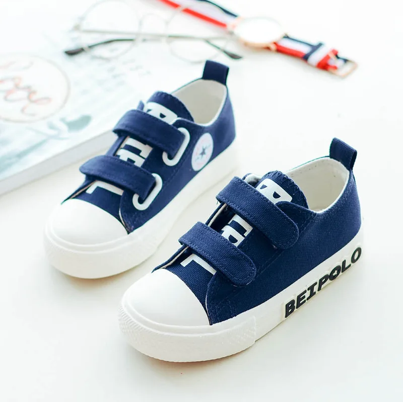 Children's shoes 2022 spring and autumn new girls /boys letter canvas shoes small white shoes