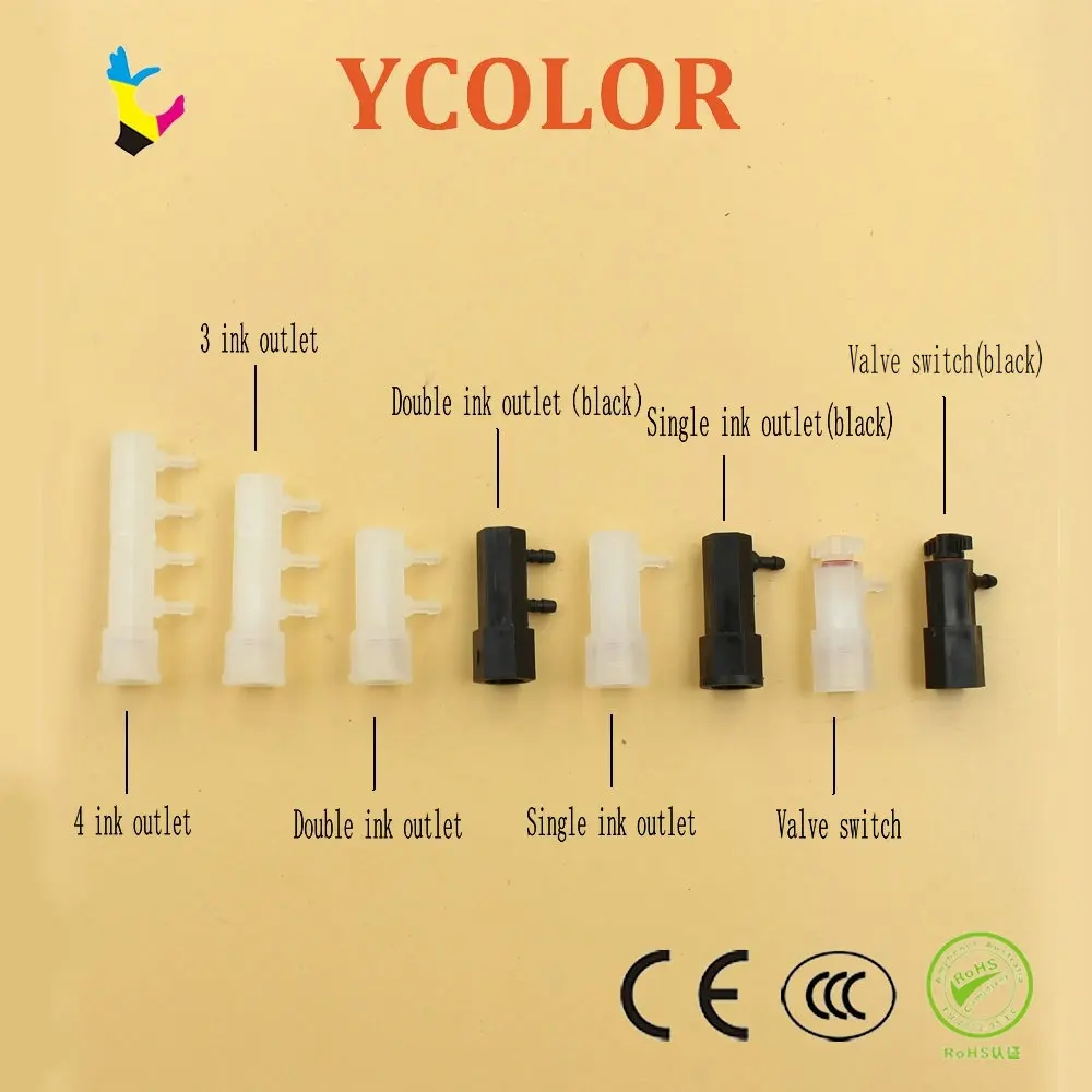 10pcs/lot UV CISS UV sub ink tank adapter ink cartridge switch connector/ink outlet connector 4 holes 3 holes 2 holes 1 hole