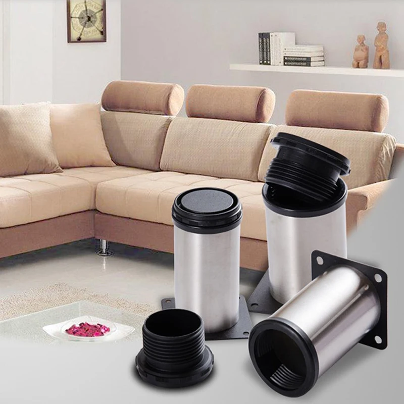 4 pezzi gambe mobili regolabili in acciaio inox 5CM-40CM tavolo armadio divano letto piedi TV piedi salone Tafel sedia protettore gamba