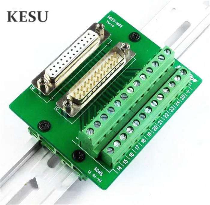 5pcs/lot 25 pin DB25 25Pin D-SUB Female Male signals Terminal PCB Breakout Module box Adapter Connector with bracket