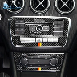 Real Carbon Fiber CD Air Conditioning Control Panel Cover Trim for Mercedes Benz A B Class W176 W246 CLA C117 GLA X156 2013-2018
