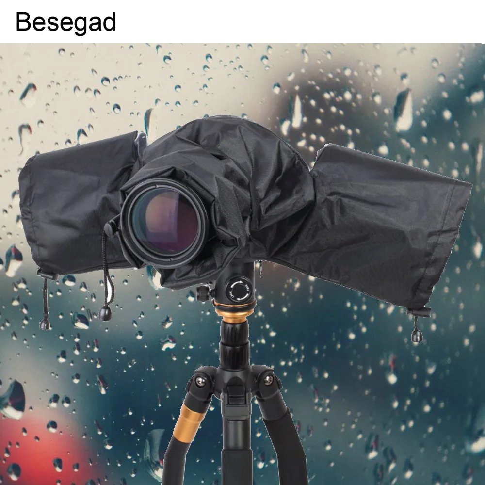 Besegad Professional Rain Cover Camera Raincoat Protector for Canon Nikon Pentax Sony Panasonic Olympus Tamron DSLR Accessories