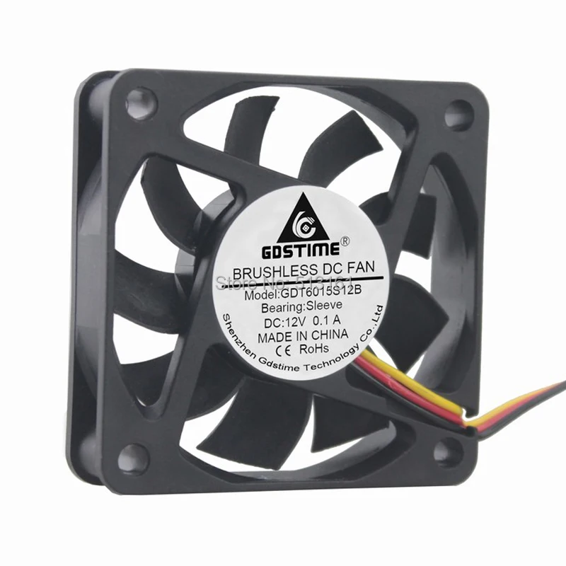 5 cái Gdstime DC 12 v 3Pin 60 mét 60x60x15 mét Máy Tính CPU Làm Mát Cooler Fan