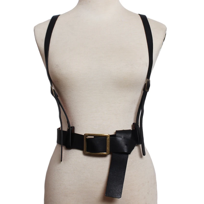 

Hot sell Punk Harajuku Garters Faux Leather Body Bondage Cage Harness Belt Waist Straps Suspenders for Women
