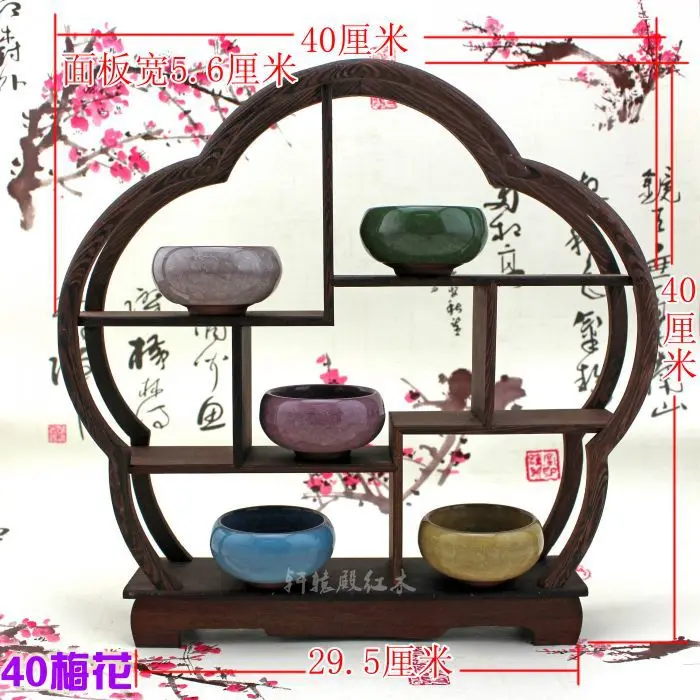 Ming and Qing furniture wenge tenon curio antique teapot Shelf jewelry swing frame dock 40cm