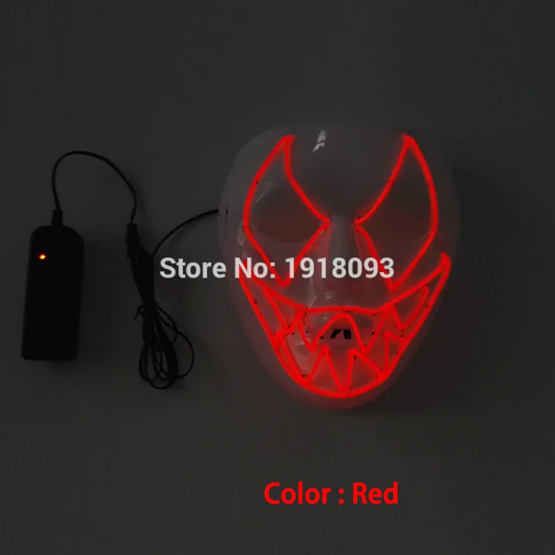 

NEW Design DC-3V EL wire Glowing Mask Carnival terror Mask glowing Festival LED Holiday lighting Party Decoratiove Mask