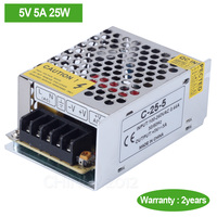 DC5V 5A 25W LED driver Switch Power Supply Transformer for LED Strip LED module