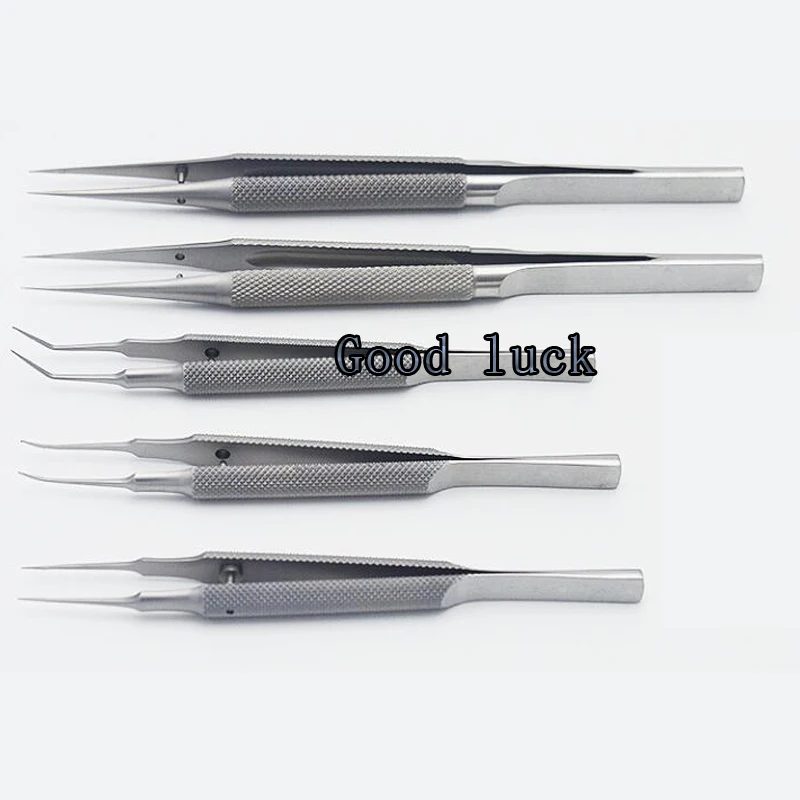 

14cm 15cm 16cm 18cm Tweezers Ophthalmic Instruments Titanium Alloy Bend Platform Tweezers Cosmetic Tweezers Tools