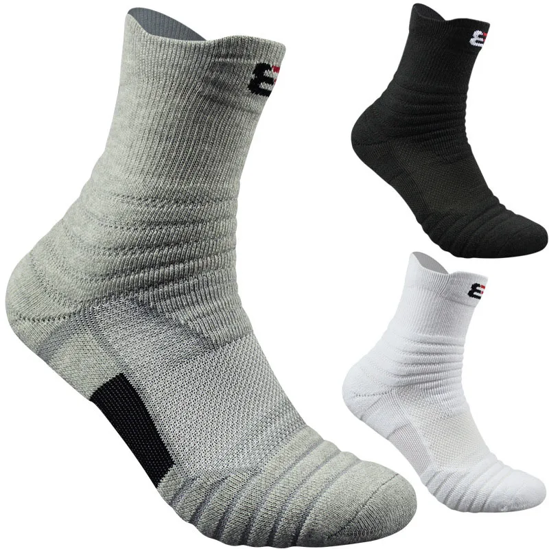 3 Pairs/lot High Quality Men Socks Thick Mens Socks Profession Thermal Towel Bottom Foot Wear Terry Combed Cotton Male Long Tube