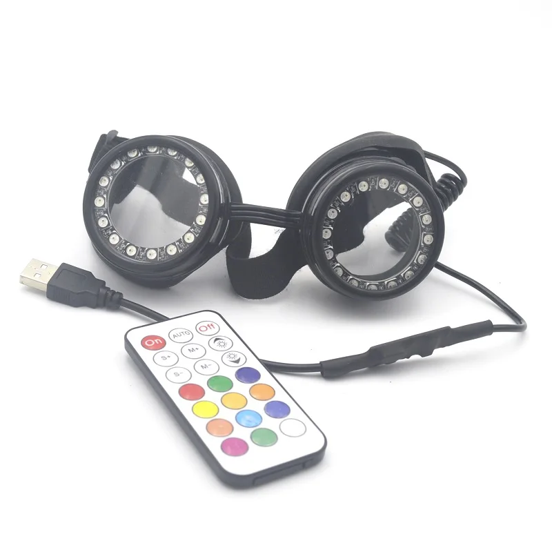 Sound Active Rainbow Pixel Led Goggles