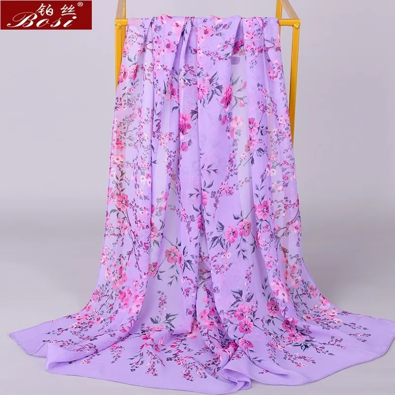 Chiffon scarf winter shawl schal scarves poncho women scarfs ethnic big flower hijab  scarfs luxury ladies retro schal160*60 new