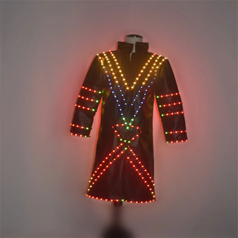 

KS98 Party ballroom dance led light costumes robot men suit luminous clothe rave disco dress clothe bar perform outfits disco dj