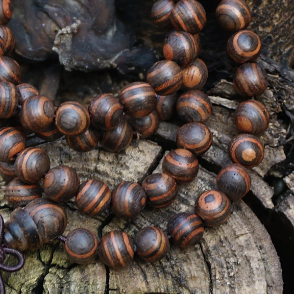 8mm Natural Zebra Stripe Sandalwood / Afric Monarch Sandalwood / Loose Beads Japa Mala Bracelet Jewellry Finding DIY Accessories