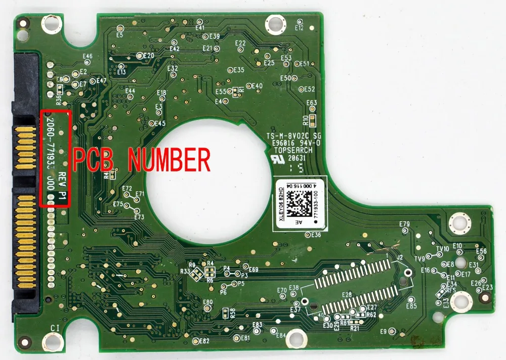 Imagem -02 - Placa de Circuito de Disco Rígido Digital Ocidental Pcb Hdd Sata 2060771933000 Rev p1 2060 771933 000771933100