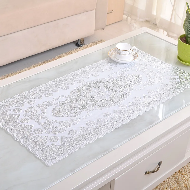 40x84cm European Lace Tablecloth Tea Table Cloth Coffee Table Hot Stamping Tablecloth DingTable Decoration Mat