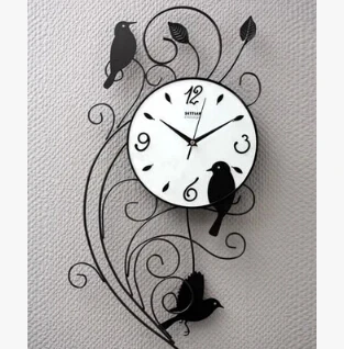 Drow brand bird wall clock bedroom sitting room wall clock bracket clock creative process art rural mute swing wall coverings