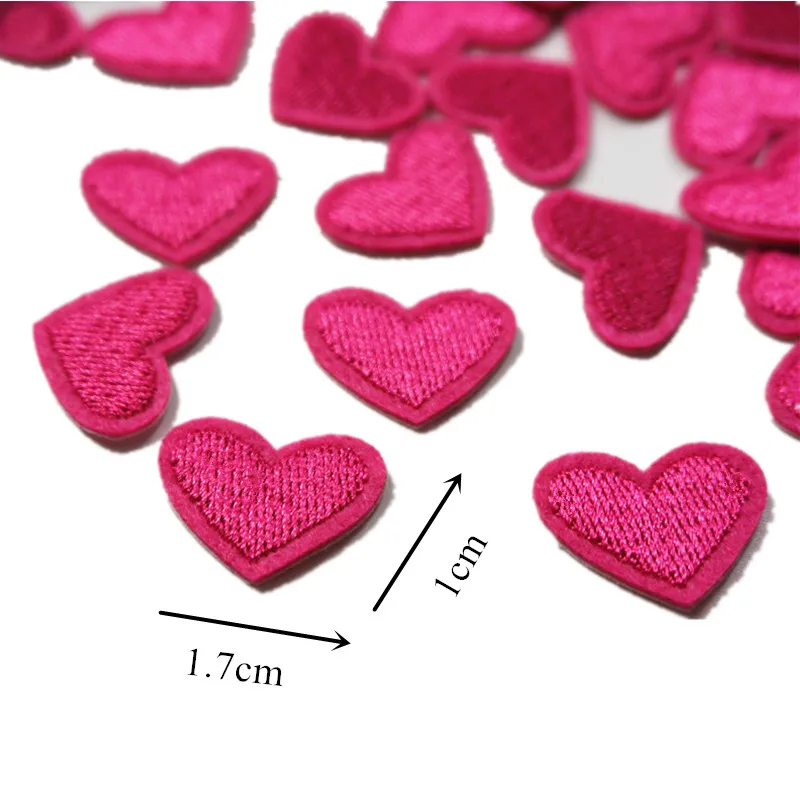 10PCS Embroidered Patches Red Pink Hearts Sew Iron On Embroidery Badges For Bag Jeans Hat T Shirt DIY Appliques Craft Decoration