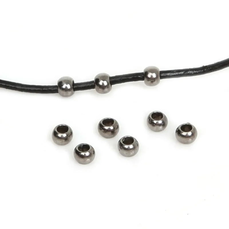 4/6/8/10/12mm 90-900pcs Gun-Metal/Gold/Silver Plated CCB Round Seed Spacer Big Hole Beads For Necklace Charm Jewelry making