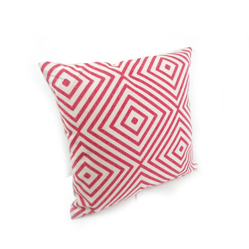 High-end digital print red geometric pattern pillow case cushion cover throw factory direct sell