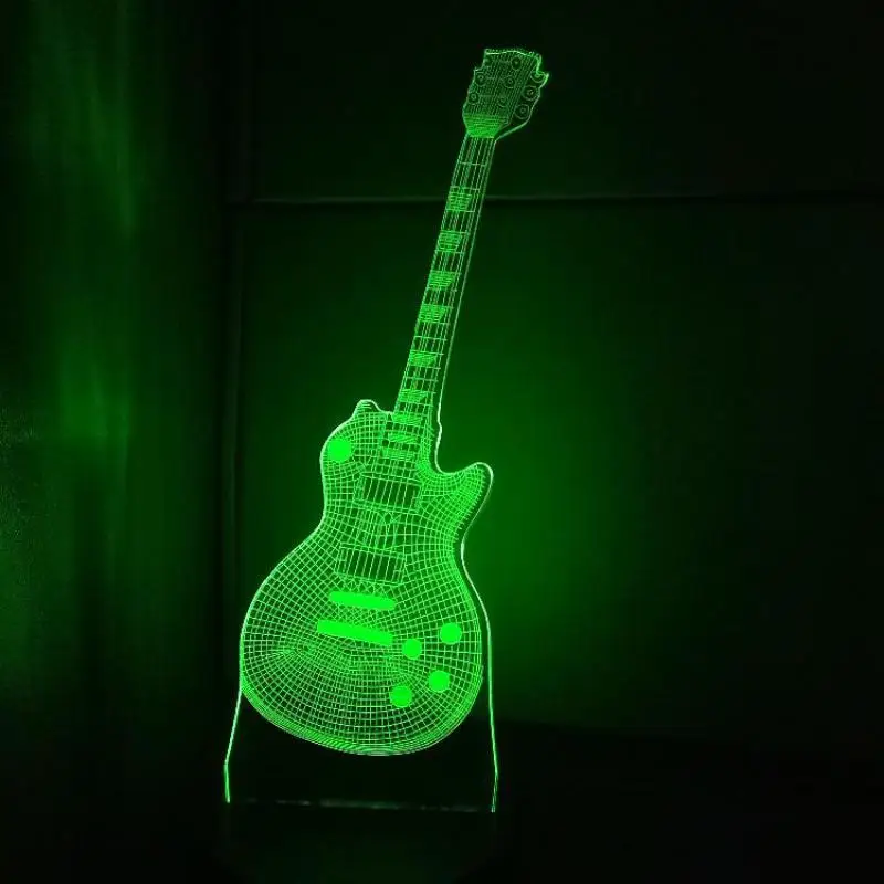 

Guitar 3d Night Light Musical Instruments Lamp Guitar 7 Color Change Desk Lamp For Home Novelty Luminaria Led 3d Light