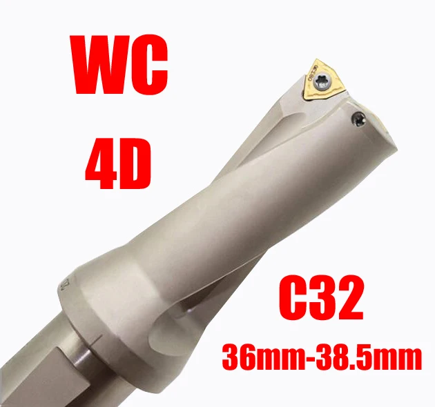 

U Drill Bit 4D WC C32 35.5mm 36mm 39 39.5 40mm Drilling Fast Water Shallow Hole indexable insert drills for Metal