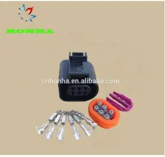 100pcs/lot Connector 6-way/pin socket housing for LSU 4.2 wideband sensor with rubber sleeve