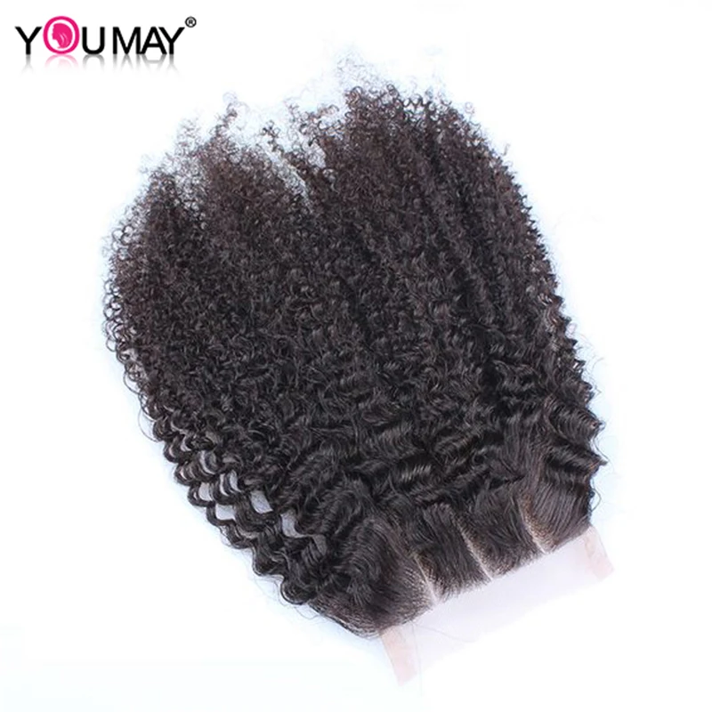 

Lace Closure 4x4 Lace Mongolian Afro Kinky Curly Closure Pre Plucked Human Remy Human Hair Extension For Black Women You May