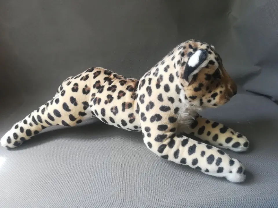 about 42cm real life toy lying leopard plush toy soft doll toy birthday gift h2379