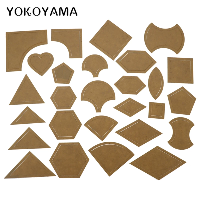 YOKOYAMA 54Pcs/Set Mixed Quilt Templates Acrylic DIY Tools For Patchwork Quilter Embroidered Template Handmade DIY Sewing Tool
