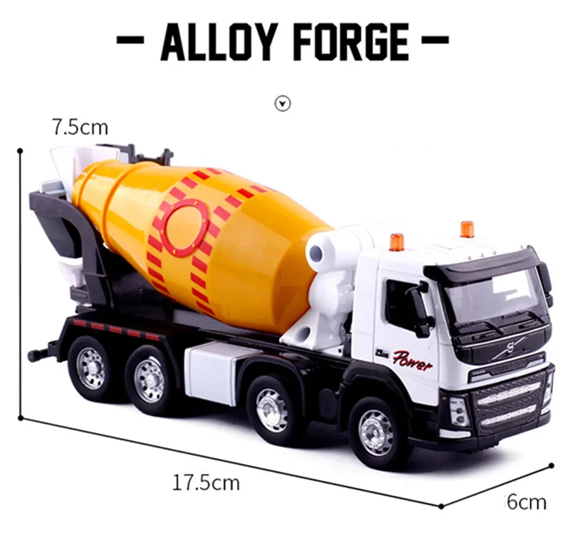 1:32 alloy engineering vehicles models, pull back &  flashing & musical,mixer model,metal diecasts,toy vehicles,free shipping