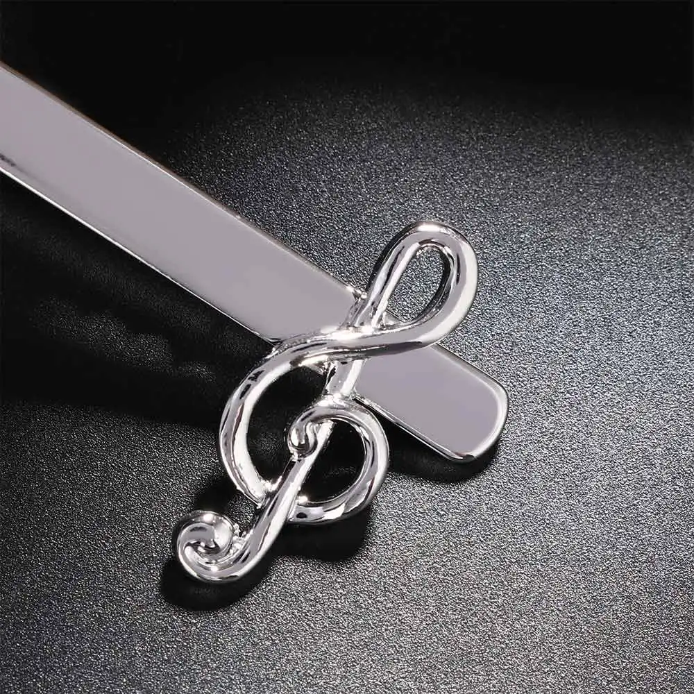 Fashion Men Tie Clip Treble Clef Piano Score Tie Clip Musical Note Tie Clip Cufflinks Business Tie Clip Necktie Clips