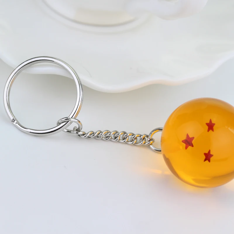 Japanese Anime Goku Super Keychain 3D 1-7 Stars Cosplay Crystal Ball KeyChain Collection Figures Toys Pendant Car Keyring Gifts